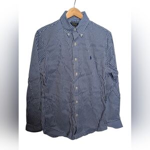 Like New Polo Ralph Lauren Classic Fit Checkered Nylon Blend Dress Shirt.